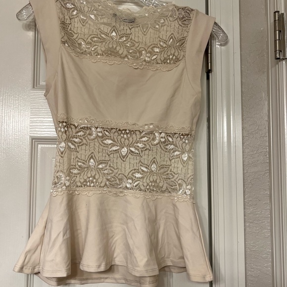 bebe Tops - Bebe excellent condition barely used adorable shirt with lace detail